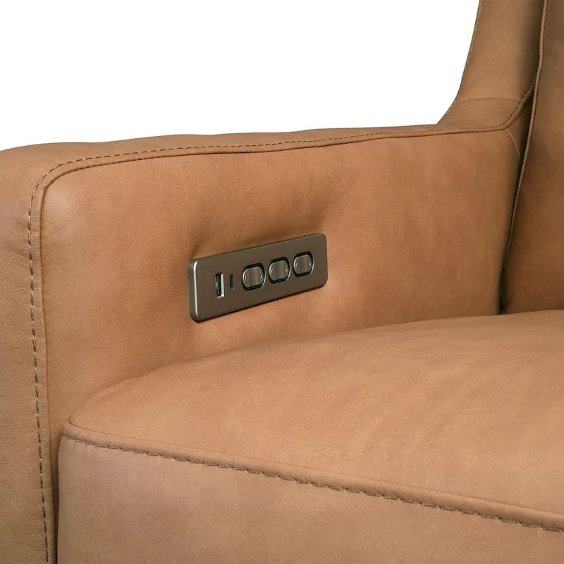 Genuine Leather Recliner Sofa 33 Triple-Motor Power Zero-Wall Reclining Couch with USB&USB-C Port