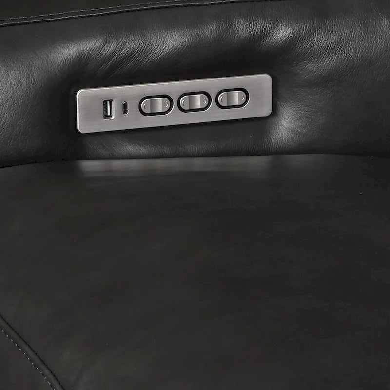 Genuine Leather Recliner Sofa 33 Triple-Motor Power Zero-Wall Reclining Couch with USB&USB-C Port