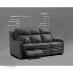 Canapé inclinable en cuir véritable 78 Canapé 3 places inclinable à triple moteur électrique Zéro encombrement avec ports USB et USB-C
