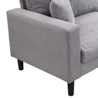 5-Seat Corduroy Sofa Set (3-Seater + 2-Seater) with High-Density Sponge Cushions & Sturdy Hardwood Frame