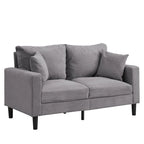 5-Seat Corduroy Sofa Set (3-Seater + 2-Seater) with High-Density Sponge Cushions & Sturdy Hardwood Frame