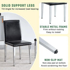 Dining Chairs Set of 4,Modern Kitchen & Dining Room Chairs,Faux Leather Cushion Seat Metal Legs
