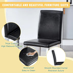 Dining Chairs Set of 4,Modern Kitchen & Dining Room Chairs,Faux Leather Cushion Seat Metal Legs
