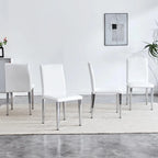 Dining Chairs Set of 4,Modern Kitchen & Dining Room Chairs,Faux Leather Cushion Seat Metal Legs