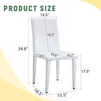 Dining Chairs Set of 4,Modern Kitchen & Dining Room Chairs,Faux Leather Cushion Seat Metal Legs