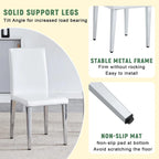 Dining Chairs Set of 4,Modern Kitchen & Dining Room Chairs,Faux Leather Cushion Seat Metal Legs