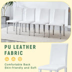 Dining Chairs Set of 4,Modern Kitchen & Dining Room Chairs,Faux Leather Cushion Seat Metal Legs