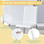 Dining Chairs Set of 4,Modern Kitchen & Dining Room Chairs,Faux Leather Cushion Seat Metal Legs