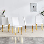 Dining Chairs Set of 4,Modern Kitchen & Dining Room Chairs,Faux Leather Cushion Seat Metal Legs