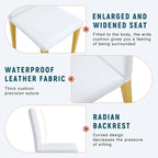 Dining Chairs Set of 4,Modern Kitchen & Dining Room Chairs,Faux Leather Cushion Seat Metal Legs