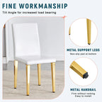 Dining Chairs Set of 4,Modern Kitchen & Dining Room Chairs,Faux Leather Cushion Seat Metal Legs