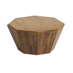 Table basse octogonale en bois d'hévéa de 31,5 pouces pour salon, chambre à coucher
