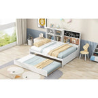 Full Pine Daybed with Blackboard, USB & Trundle