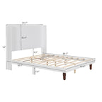 Queen Platform Bed with High Headboard & Comfortable Back