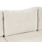 Corduroy Sectional Couch Sofa Bed, Modular Sofa with 2 Movable Ottomans Sleeper Recliner Sofa Couch for Living Room