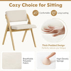 Gymax Set of 4 Dining Chairs Folding Kitchen Chair w/ Rubber Wood Legs