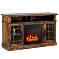 Gymax 48 TV Stand Console Cabinet w/ Fireplace Entertainment Center