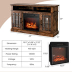 Gymax 48 TV Stand Console Cabinet w/ Fireplace Entertainment Center
