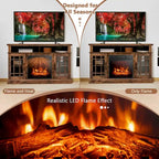 Gymax 48 TV Stand Console Cabinet w/ Fireplace Entertainment Center