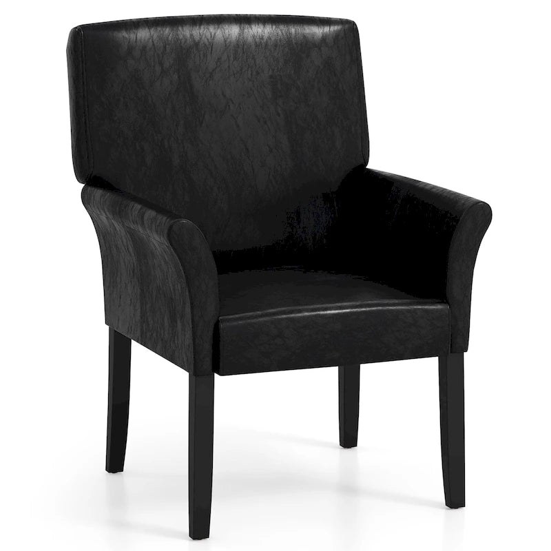 Costway Executive PU Leather Guest Chair Reception Side Arm Chair - See Details