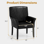 Costway Executive PU Leather Guest Chair Reception Side Arm Chair - See Details