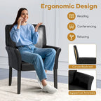 Costway Executive PU Leather Guest Chair Reception Side Arm Chair - See Details