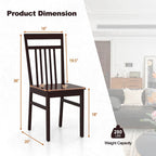Ensemble de 2/4 chaises de salle à manger Costway style ferme, sans accoudoirs, en bois avec