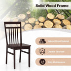 Ensemble de 2/4 chaises de salle à manger Costway style ferme, sans accoudoirs, en bois avec