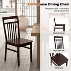 Ensemble de 2/4 chaises de salle à manger Costway style ferme, sans accoudoirs, en bois avec