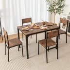 Costway Ensemble de 5 Pièces Table de Salle à Manger et Chaises Style Industriel pour Cuisine