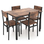 Costway Ensemble de 5 Pièces Table de Salle à Manger et Chaises Style Industriel pour Cuisine