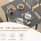Costway Ensemble de 5 Pièces Table de Salle à Manger et Chaises Style Industriel pour Cuisine