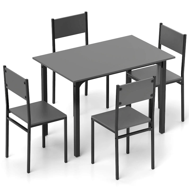 Costway Ensemble de 5 Pièces Table de Salle à Manger et Chaises Style Industriel pour Cuisine