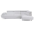 Canapé d'angle modulable en similicuir en forme de L - 109 - Blanc