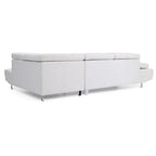 Canapé d'angle modulable en similicuir en forme de L - 109 - Blanc