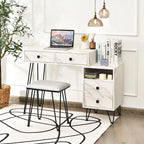 Costway Coiffeuse avec tabouret et miroir LED à intensité variable Grand meuble de rangement - Voir détails