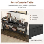 Costway 60 Table console rétro avec 4 tiroirs et - Voir détails