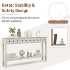 Costway 60 Table console rétro avec 4 tiroirs et - Voir détails