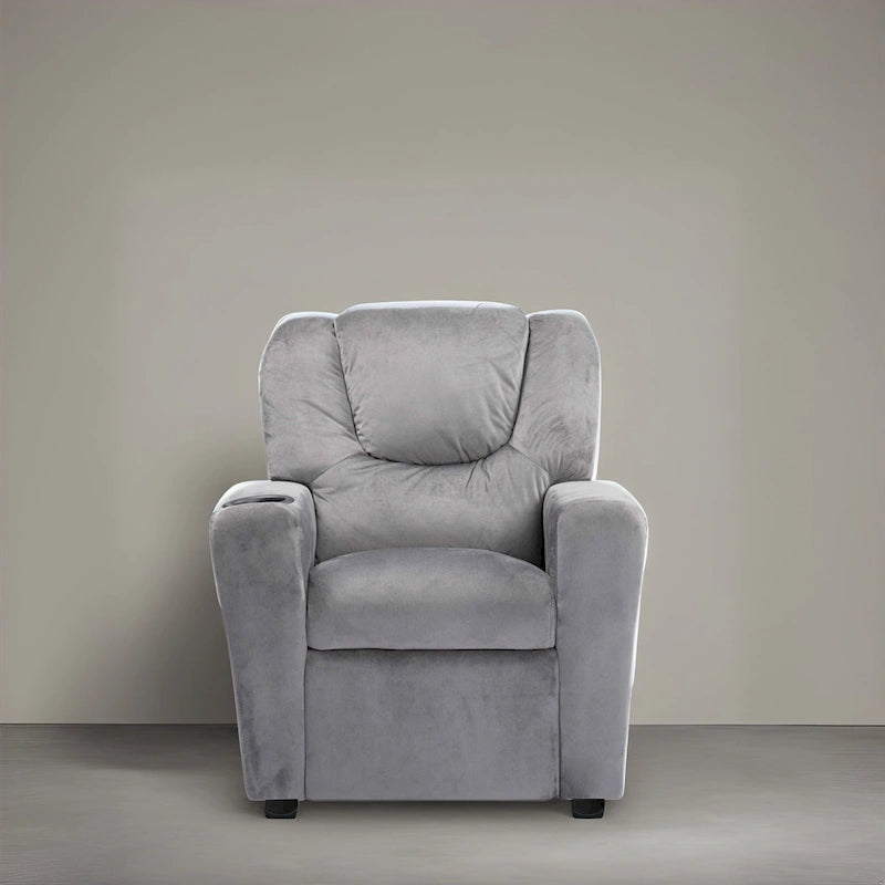 Kids Push Back Recliner Chair with Cup Holder - For Ages 3+