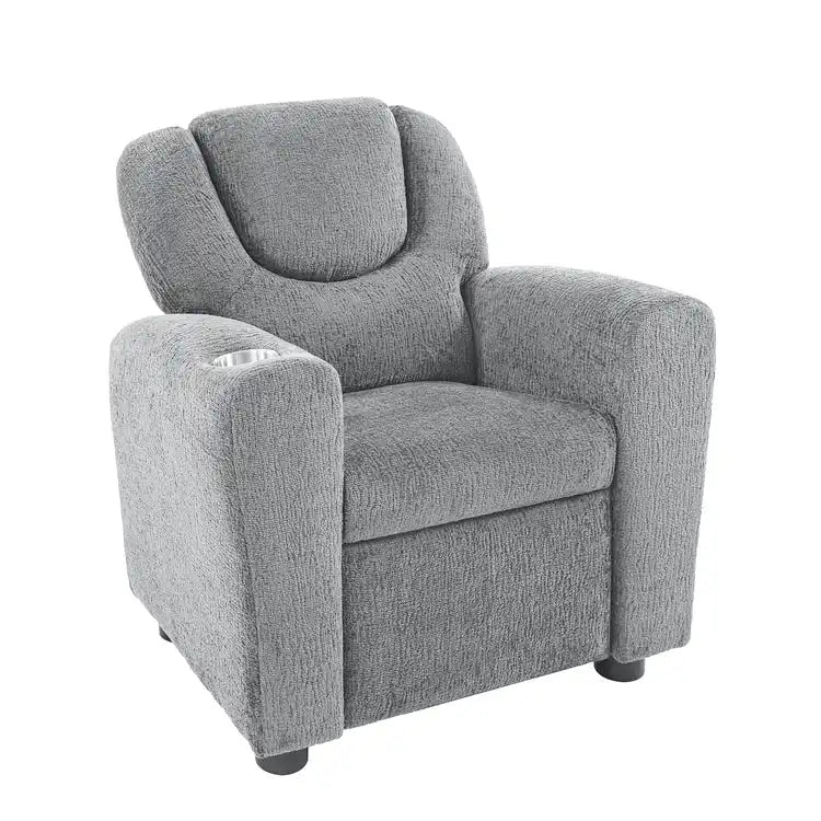 Kids Push Back Recliner Chair with Cup Holder - For Ages 3+