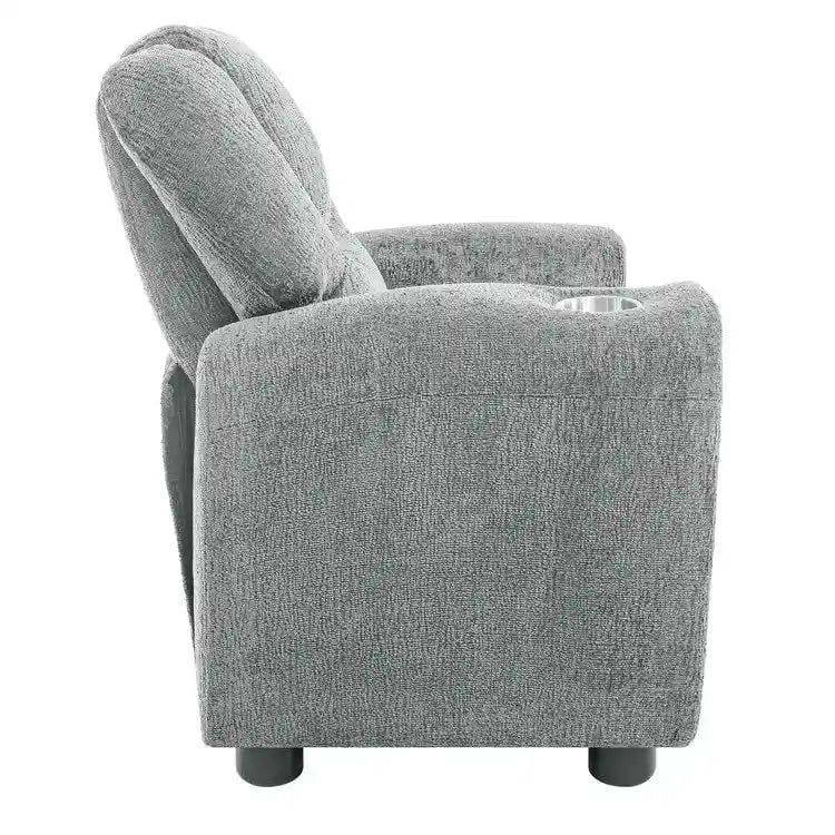 Kids Push Back Recliner Chair with Cup Holder - For Ages 3+
