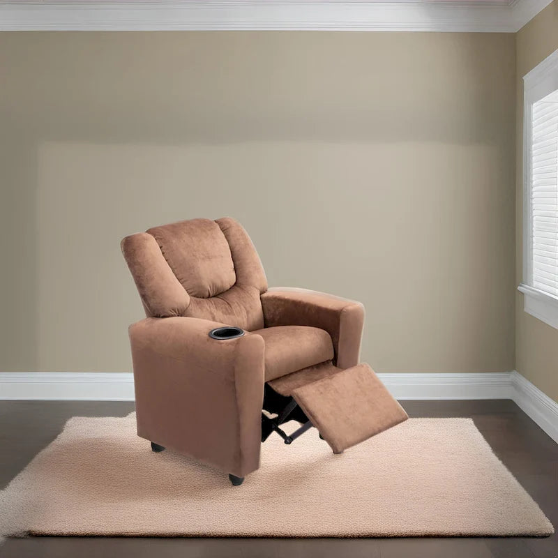 Kids Push Back Recliner Chair with Cup Holder - For Ages 3+
