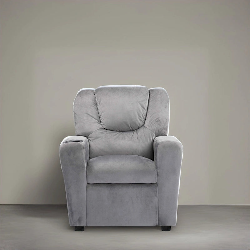 Kids Push Back Recliner Chair with Cup Holder - For Ages 3+