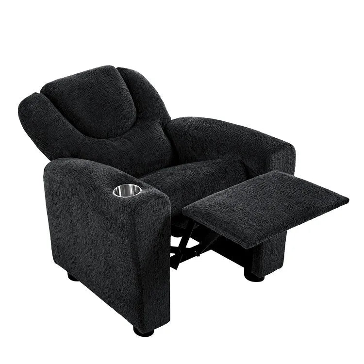 Kids Push Back Recliner Chair with Cup Holder - For Ages 3+