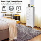 Gymax 6 Drawer Chest Dresser Clothes Storage Bedroom Tall Furniture