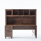 Modern Rustic Computer Desk with Storage Hutch