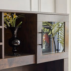 Modern Rustic Computer Desk with Storage Hutch