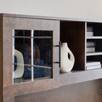 Modern Rustic Computer Desk with Storage Hutch
