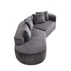 114 Chenille Cloud Sectional Sofa with Extra Deep Seating, and 4 Throw Pillows & No-Assembly Design