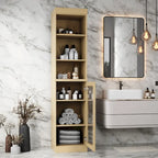 Palace Imports 100% Solid Wood 16.5 Bathroom Storage Cabinet with Clear Glass Doors and Adjustable Shelves